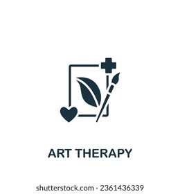 Art therapy icon. Monochrome simple sign from mental health collection. Art therapy icon for logo, templates, web design and infographics.