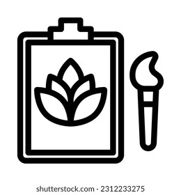 art therapy line icon illustration vector graphic