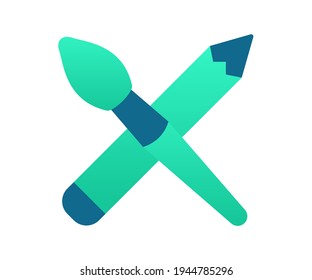 art tool brush pencil single isolated icon with gradient style