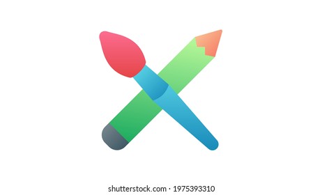 art tool brush pencil single isolated icon with smooth style