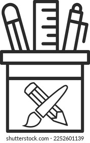 Art tool icon, drawing tool line icon black vector