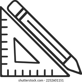 Symbol für Kunstwerkzeug, Symbol für die Werkzeuglinie, schwarzer Vektorgrafik