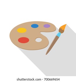 Art Tool Icon Flat Design Long Shadow