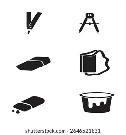 art tool icons collection painting equipment drawing tool 