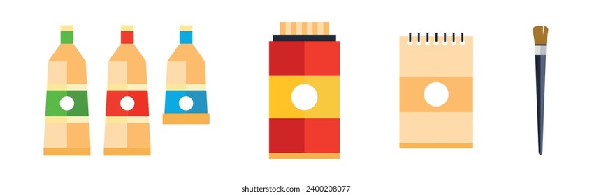 Art Tool and Object for Painting Vector Set