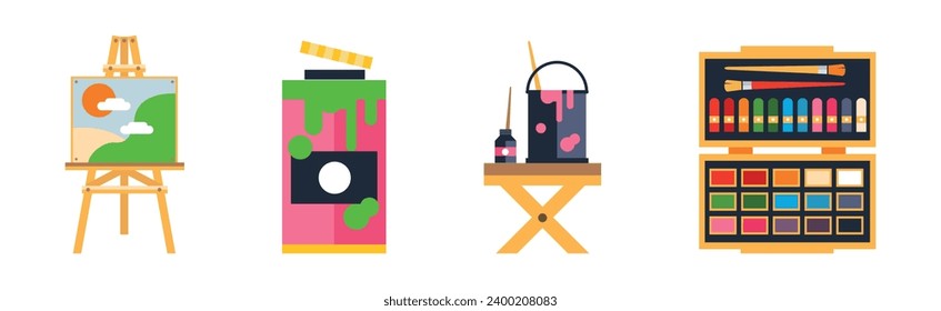 Art Tool and Object for Painting Vector Set