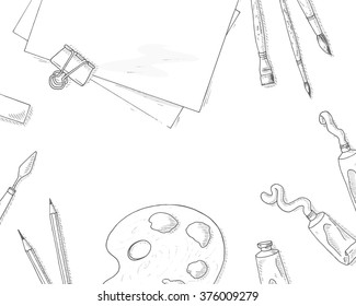 Art tools background
