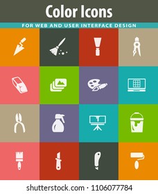 Art tools easy flat web icons for user interface design