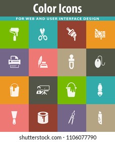Art tools easy flat web icons for user interface design