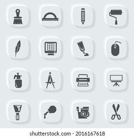 Art tools easy flat web icons for user interface design