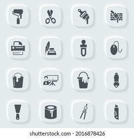 Art tools easy flat web icons for user interface design