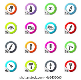 Art tools easy flat web icons for user interface design