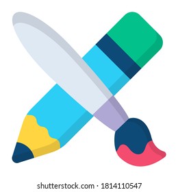 art tools flat icon , photography and digital art flat vector design