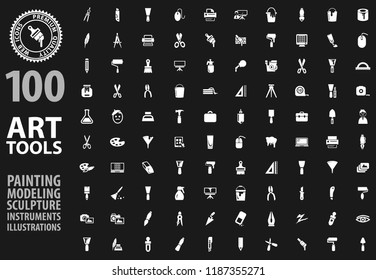 Art tools icon set for web sites and user interface