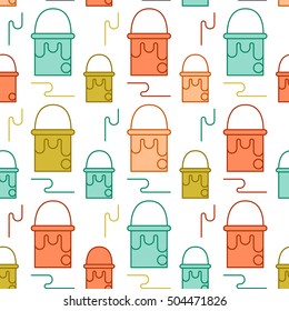 Art tools and materials seamless pattern