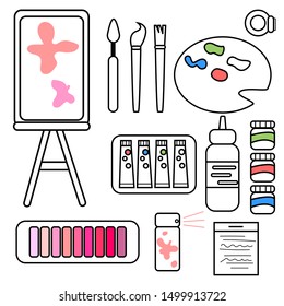 Art tools set for drawing. Icon vector illustration.