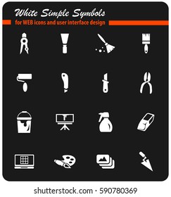 art tools vector icons for user interface design