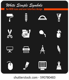 art tools vector icons for user interface design