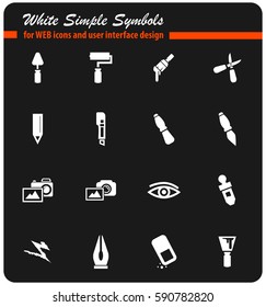 art tools vector icons for user interface design