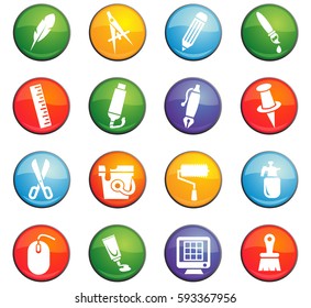 art tools vector icons for user interface design