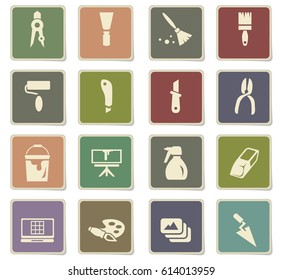 art tools vector icons for user interface design