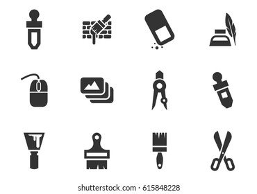 Art tools vector icons for user interface design