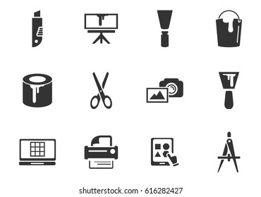 Art tools vector icons for user interface design