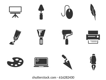 Art tools vector icons for user interface design