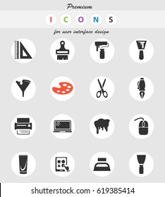 art tools vector icons for user interface design