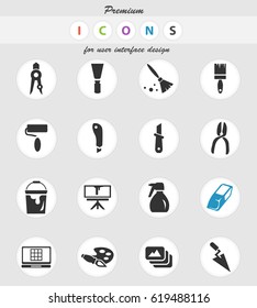 art tools vector icons for user interface design