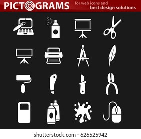 art tools vector icons for user interface design