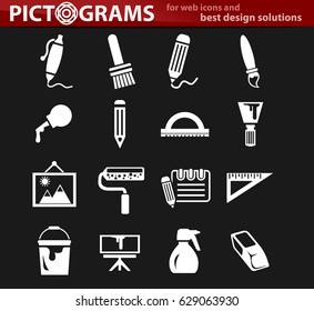 art tools vector icons for user interface design
