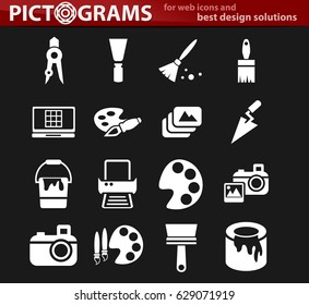 art tools vector icons for user interface design