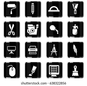 art tools vector icons for user interface design