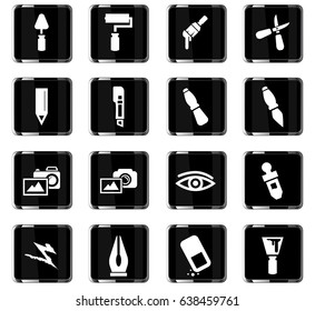art tools vector icons for user interface design