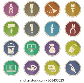 art tools vector icons for user interface design