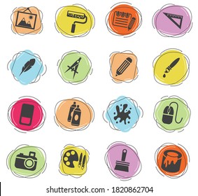 art tools web icons for user interface design