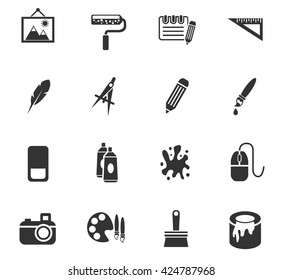art tools web icons for user interface design
