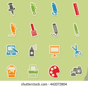art tools web icons for user interface design