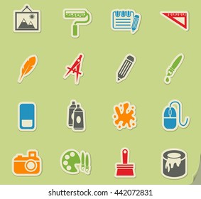 art tools web icons for user interface design
