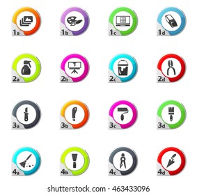 Art tools web icons for user interface design