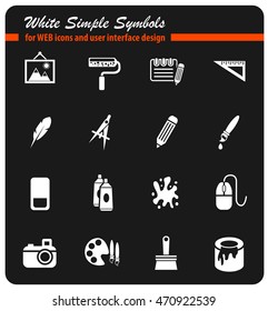 art tools web icons for user interface design