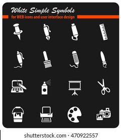 art tools web icons for user interface design