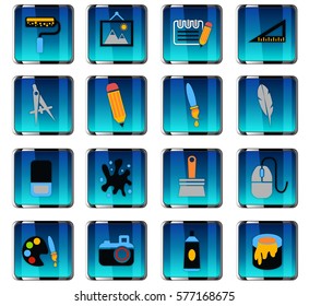 art tools web icons for user interface design