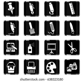 art tools web icons for user interface design