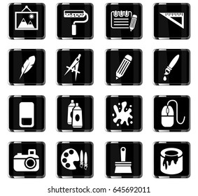 art tools web icons for user interface design
