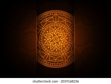 Art of traditional indian geometric. Mandala graphic background. Red and gold on shadow transperency.
Ornament vector illustration with copy space concept.