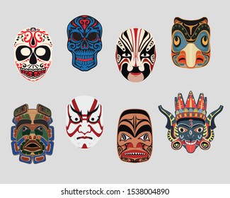 The art of traditional mask vector