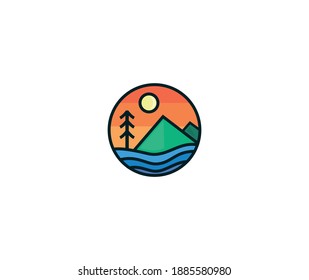 Art travel logo template, minimal logo