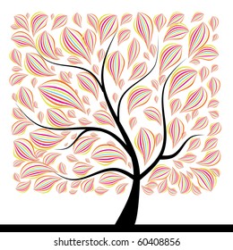 Art tree beautiful, square shape